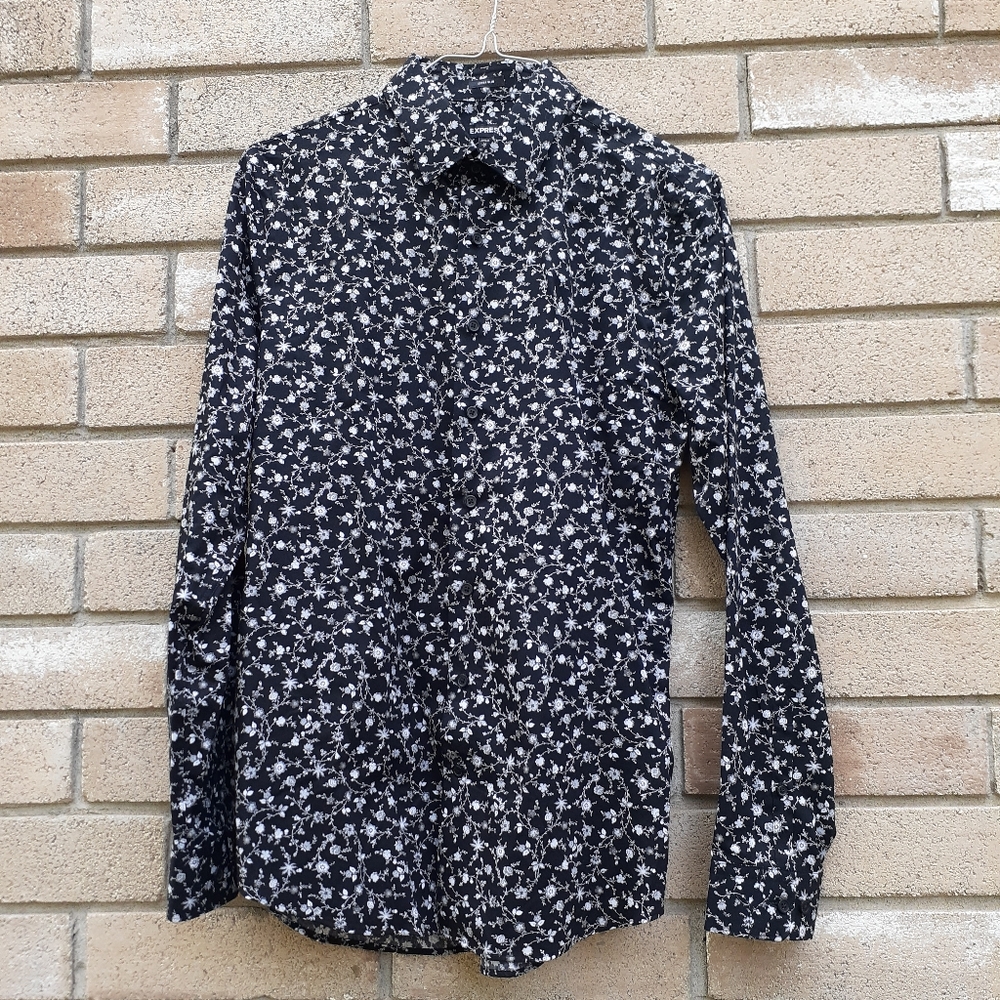 Express Printed Button Down Shirt - image 2